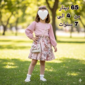بدله بنات قطعتين ( زهر) 4سنة الى 7 سنوات