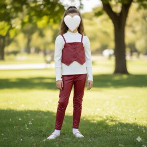 بدله بنات تلات قطع جلد (احمر) من 2سنة الي 7سنوات