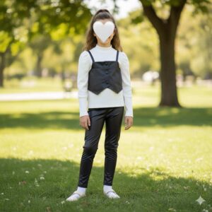 بدلة بنات تلات قطع جلد (اسود)من 2سنة الي 7سنوات