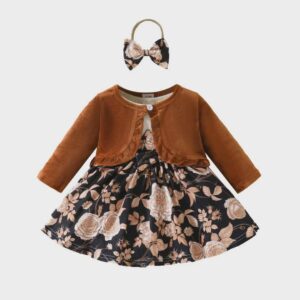 فستان اطفال ( بني ) 0 شهر الى 18 شهر