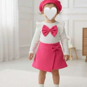 بدلة مع قبعة (زهري) من سنة الى4 سنوات