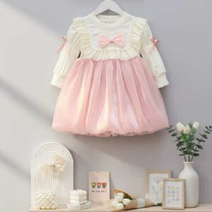 فستان كم (وردي)من سنة ونصف الى4 سنوات