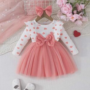 فستان قلب (وردي )6 شهور الى 3 سنوات