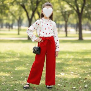 بدلة فلب بنات (أحمر)  8سنة الى 12 سنوات