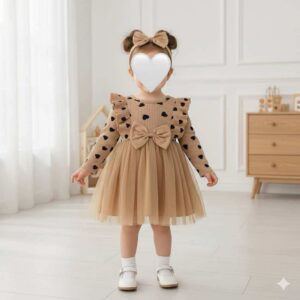 فستان قلب (بني )6 شهور الى 3 سنوات