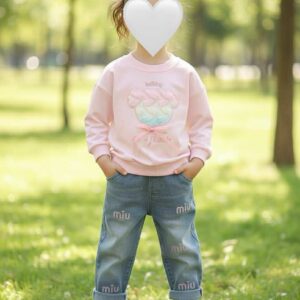 بدلة بنات ..من سنة الي 5سنوات (وردي)