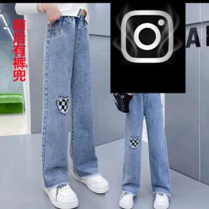 سروال جنز(ازرق) رسمة قلب