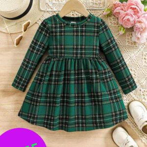 فستان اخضر من (shein) 3 شهور الى 3 سنوات