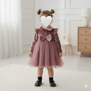 فستان مخملي 6 شهور الى 3 سنوات