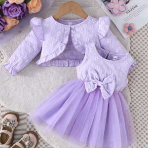 فستان مع جاكيت (موف هادئ)6 شهور الى 3 سنوات