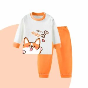 بيجامة قطة(برتقالي)من6 شهور الي 5-6 سنوات