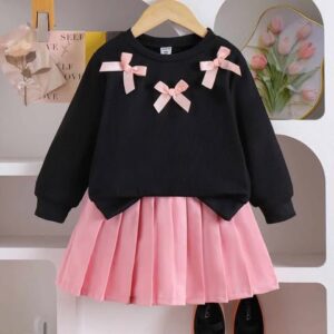 بدلة بنات قطعتين اسود(4-7سنوات)