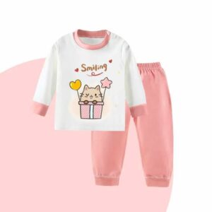 بيجامة بنات(ابيض وردي)6شهور الي 5-6سنوات