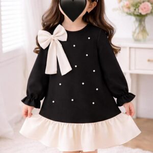 قفطان بنات قماش خفيف (لون الاسود)