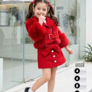 بدلة بنات لون احمر قطعتين(من4سنوات الي10)