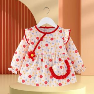 فستيان عنابي (سنة ونصف الي 4-5سنوات)