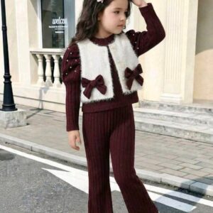 بدلة بني ثلاث قطع (من4سنوات الى 7سنوات)