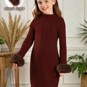 قفطان لون قهوي غامق(من4سنوات الي6سنوات)