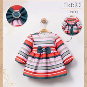 فستان مخطط (من 6 اشهر الى 3 سنوات)