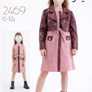 بدلة قطعتين وردي (6 سنوات الى 12 سنوات)