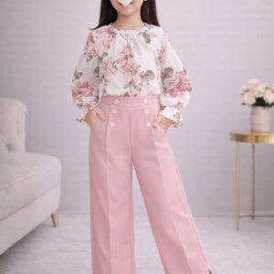 بدلة قطعتين لون وردي(9سنوات الي10سنة)