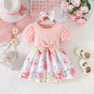 فستان صيفي ورادي(6شهور الي 3سنوات)