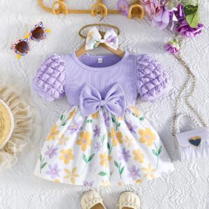 فستان صيفي موف(6شهور الي 3سنوات)